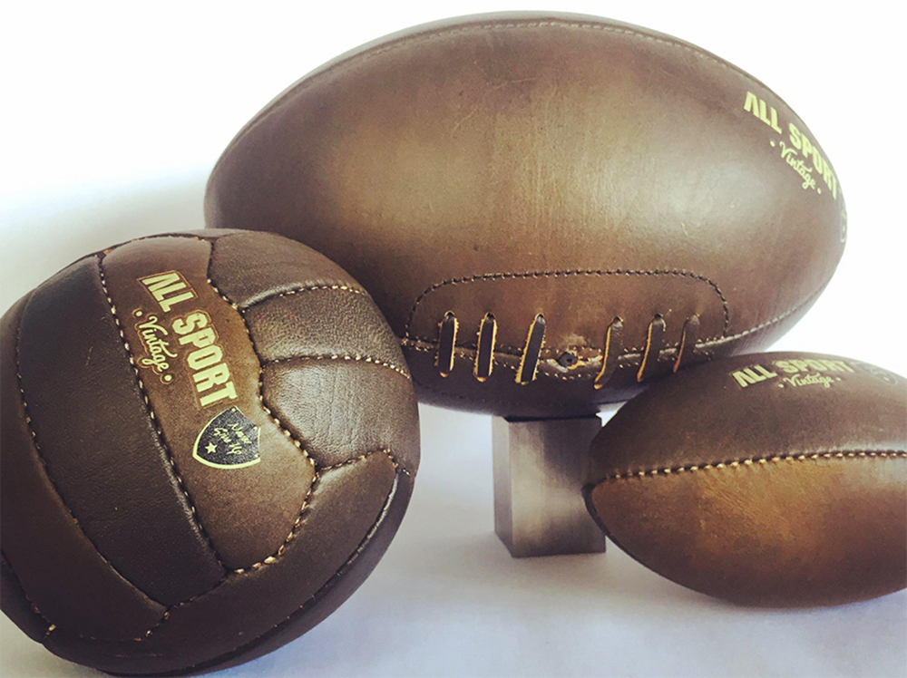 Mini ballon de foot vintage en cuir - All sport vintage